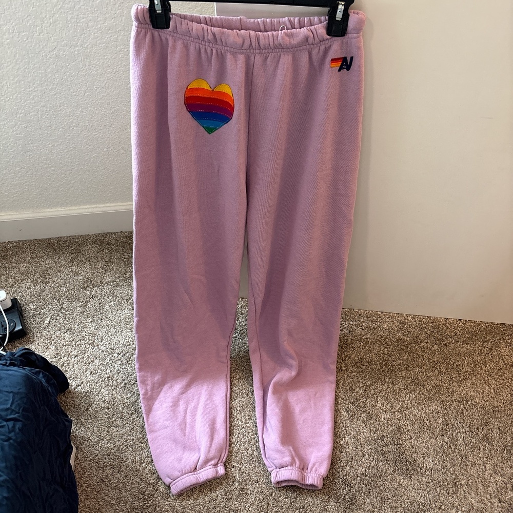 Aviator nation, heart stitch, sweatpants, new with tags size large